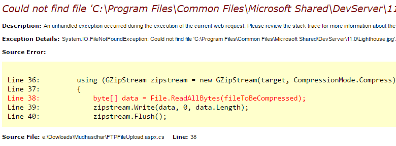 Could not find file 'C\Program Files\Microsoft Shared\DevServer\11.0\photo.jpg'
